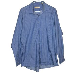 Michael Michael Kors Blue Striped Button Down Shirt size 16.5
